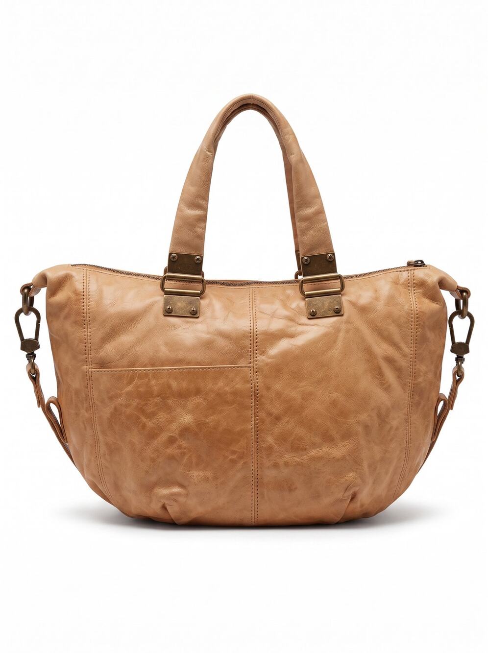 HOBO The Original Derby Slouchy Calfskin Tumbled Leather Classic Satchel Handbag